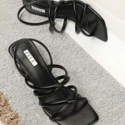 Elle Women's Black Sling Back Sandals-picture-27