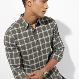R.Code by The Roadster Life Co. Tartan Checks Casual Shirt-image-43