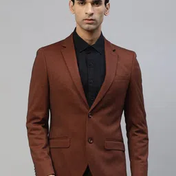 Givo Tailored Fit Single-Breasted Cotton Formal Blazer-image-58