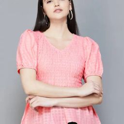 Code by Lifestyle Pink Cotton Striped Top-49