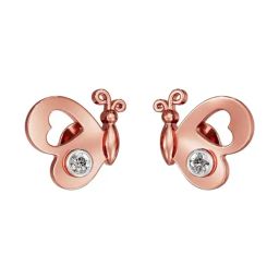 Joyalukkas 18k (750) Purity Rose Gold Mirage Butterfly Diamond Earring-image-1