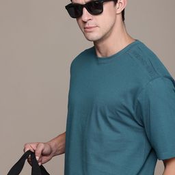 French Connection Minimal Embossed Effect Pure Cotton T-shirt-image-32