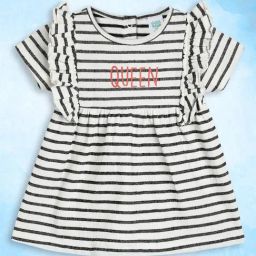 MINIKLUB Kids White & Black Striped Dress-image-97