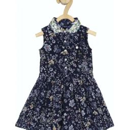 Allen Solly Junior Blue Floral Print Frock Dress-picture-11