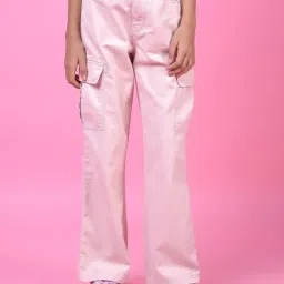 Crimsoune Club Girls Pink Cotton Jeans-picture-49