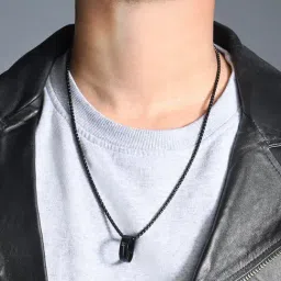 The Bro Code Black Ring Pendant Necklace For Men-19