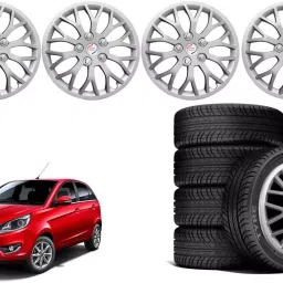 Auto Pearl ViS08 R14 35.56 cm (14 Inch) Press Type Wheel Hubcap with Retention Ring Glossy Black Red Strip Wheel Cover for Tata Bolt Quadrajet XE (Set of 4)-image-81