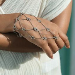 Shaya 925 Silver Oxidized Fascination Hand Harness-image-64