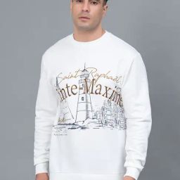 Red Tape Off White Regular Fit Graphic Print Sweatshirt-image-44