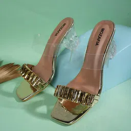 MOZAFIA Women Embellished Block Sandals-image-93