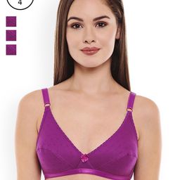 BODYCARE Pack of 4 Purple Solid Non-Wired Non-Padded Everyday Bras E1507D-image-92