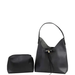 Giordano Carnival Black Solid Medium Tote Handbag with Pouch-image-33