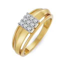 EMORI Yellow Gold Dainty Lab Grown Diamond Band for Men-image-51