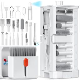 zorbes ZORBES®32 in 1 Multipurpose Device Cleaner Keyboard Cleaning Kit with Brush, Computer Laptop Cleaner, Phone Cleaning Tool, Cleaner Kit for Earbud, Cellphone, PC, Screen, Camera Len, Electronics Device image 1