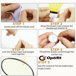 Badminton Self-Practice, Badminton Single-Player Rebound Trainer, 3 Balls Beginners Self Practice Training Device for Home, Parent-Child Interactive Equipment (Non-Illuminating Style) image 2