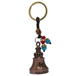 ottavo Guardian Bell Keychain, Oxidized Copper, Tibetan Style, 5 cm Height, Good Luck Charm image 1