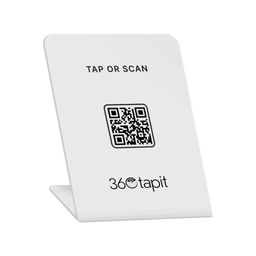 generic 360tapit NFC Standee with QR Code | Boost Business Reviews with Tap or Scan | Pre-Configured | UV Printed Acrylic | 4 Inches x 6 Inches | With Dashboard image 1