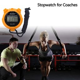 Optifit® Digital Stopwatch Timer 1/100s LCD Digital Stopwatch with Alarm Clock, Time Display, Press Button Control Stopwatch for Coaches, Teacher, Trainer image 4