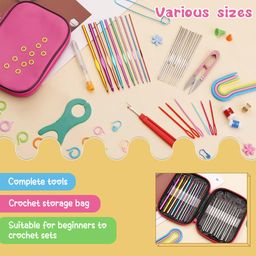 hasthip HASTHIP® 109Pcs Crochet Hooks Set, Crochet Hooks Set with Case, Coloured Ergonomic Crochet Hooks and Crochet Needle Accessories, Crochet Needles Kit for Beginners and Crochet Hook Lovers image 5