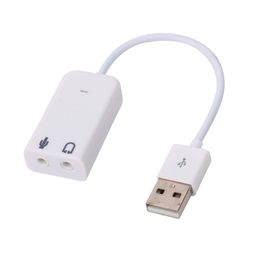 Wefly 7.1 USB External Sound Card Audio Adapter LEIHONG USB2.0 to 3.5MM Audio Output Microphone Input Converter Plug and Play for Windows/Vista/Win7/Linux/WinCE/Android/Mac-White image 1