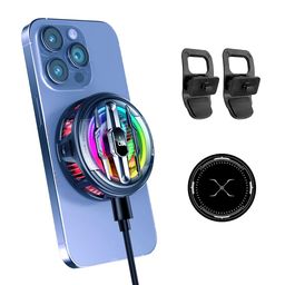 zorbes ZORBES® Phone Cooler for Gaming, Magnetic Mobile Cooler with 3 Level Modes, LCD Display & RGB Light, Semiconductor Technology Gaming Cooler with Clips for iOS & Android Phones and IPAD image 1