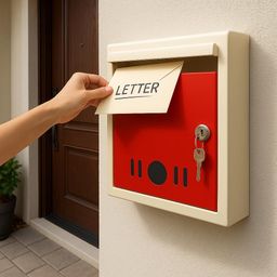 Boniry All in One Multipurpose Use Box A4 Size Metal Letter Box/Mail Box/Suggestion Box/Post Box/Complaint Box/Donation Box Home&Office with Lock, Table Top Or Wall Mount (Red & Ivory) image 3