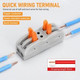 Obedient Wire Connector, 10Pcs Universal Connection Terminals, Circuit Inline Splices Electric Connectors, SPL-1 Clamp with Actuation Lever, 4 mm² Conductor Clamp, Quick & Freely Assemble image 4