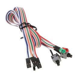 generic VMS India 60cm ATX PC Desktop Case Power On Off Reset Switch Cable with 2 x LED Lights image 1