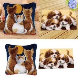 bnf® Puppy & Kitten Latch Hook Kits Pillows Making Material Package for Beginners | Latch Hooking Kits | Latch Hooking | Rug Making | Needlecrafts & Yarn image 4