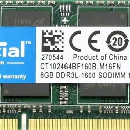 Micron Crucial 8Gb Single Ddr3/Ddr3L 1600 Mt/S (Pc3-12800) Unbuffered Sodimm 204-Pin Memory - Ct102464Bf160B image 1