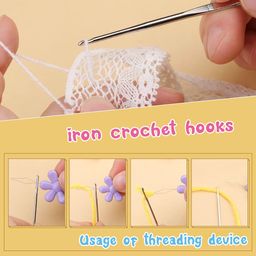 hasthip HASTHIP® 109Pcs Crochet Hooks Set, Crochet Hooks Set with Case, Coloured Ergonomic Crochet Hooks and Crochet Needle Accessories, Crochet Needles Kit for Beginners and Crochet Hook Lovers image 3