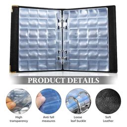 ofifo OFIFO® Coin Album, Coin Collection Book with 360 Compartments with 2 Sizes, Old Coins Currency Collection Album PVC Anti-scratch Zip Up Coin Storage Book Valued Token Coin Display Organizer Book image 3