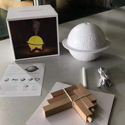 jiya enterprise 2 In 1 Moon Lamp Cool Mist Humidifiers Essential Oil Diffuser Aroma Air Humidifier With Led Night Light Colorful Change For Car, Office, Babies, Humidifiers For Home, 200 milliliter image 4