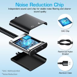 zorbes USB Sound Card to 3.5mm Jack Audio Adapter External Stereo Sound Adapter Splitter Converter for Windows, Mac, Linux, Laptop, PC, PS4, Headset - Plug & Play No Drivers Needed image 4