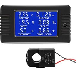 Serplex® 6 in 1 Digital Voltage Meter Energy Meter AC Current Voltmeter Ampere Meter Power Energy Panel Meter Ammeter Multimeter with Split Core Current Transformer CT AC 80-260V 100A Power Monitor image 1