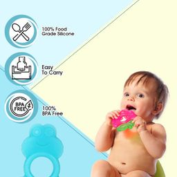 Mee Mee Multi-Textured Soft Silicone Teether, Blue image 4