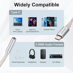 concept kart Audiocular Type C to 3.5mm Headphone DAC & Amp Adapter Dongle, CS46L41 DAC Chip Audio Jack Converter, Up to 32bit/384kHz, Connector Compatible with Samsung S24/S23/S22/ Oneplus (CS46L41 DAC (D08)) image 5