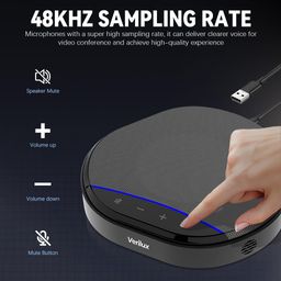 verilux Verilux® USB Conference Speaker Noise Reduction Speakerphone Meeting Speakerphone Conference Mic and Speaker, Adjustable Volume Up to 100db, with Mute Button, USB Plug and Go image 5