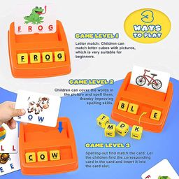 PLUSPOINT Educational Game of Learning Words with Flash Cards 2 in 1 Matching Letter and Number Games for Boys and Girls Sight Words Recognition Kindergarten Teaching Tools Preschool 3-8 Years Old image 2