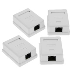 CALANDIS™ 4x Cat6 Single Port Surface Mount Outlet Box RJ45 Face Plate & Backbox combo | Plugs Jacks & Wall Plates | Networking Cables & Adapters | Computer Cables & Connectors image 1