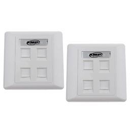 CALANDIS™ 2x Quad Data Wall Outlet Face Plate 4 Port RJ45/RJ11 Ethernet Network Socket | Plugs Jacks & Wall Plates | Networking Cables & Adapters | Computer Cables & Connectors image 1