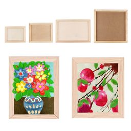ATORSE Craft Kits 4xartificial Wooden Photo Frame Picture Frame Art Frame Desktop Display 18x14cm-Crafts- Home Arts & Crafts- Framing & Matting- Frames & Supplies image 3