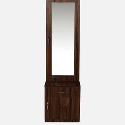 CASPIAN Engineered Wood Single Door Wooden Vanity Dressing Table (Dark Brown) | Pre-Assembled Furniture with Mirror | Makeup & Accessories Storage Organizer with 5 Shelves, 1 Cabinet & 1 Drawer image 2
