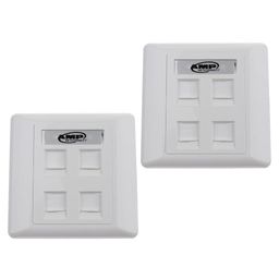 CALANDIS™ 2x Quad Data Wall Outlet Face Plate 4 Port RJ45/RJ11 Ethernet Network Socket | Plugs Jacks & Wall Plates | Networking Cables & Adapters | Computer Cables & Connectors image 3