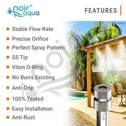 Noir Aqua 15pcs Misting Fogger Nozzle with Tee Connector 0.3mm Orifice,(1/4") Push Fit | Fogger Sprayer for, Dairy Farming Cooling, Animal Husbandry | Mist & Water Systems image 3