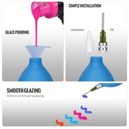 Supvox® Pottery Spray Bottle, Pottery Tools Supplies Ceramic Precision Applicator, Slip Trailing Pottery Glaze Squeeze BottleGlazes Applicator with 5 Attachment Nozzles & 1 Adapter image 4