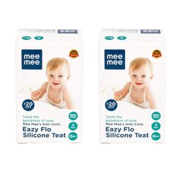 Mee Mee Anti-Colic Easy Flo Silicone Teat - Large - Pack of 2 (4 Pieces) image 1