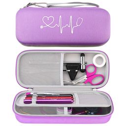 ZORBES Stethoscope Case Protable Stethoscope Bag, Shockproof Protective Stethoscope Case for Littmann/Omron/ADC/Dixie EMS Stethoscope, with Extra Mesh Pockets for Small Accessories (Bag Only), Purple image 1