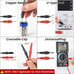 Serplex® 16-in-1 Multimeter Test Leads Kit for 4mm Multimeter, Insulated Jumper Wires Silicone Jumper Wires with Alligator Clips, Testing Power Probes, Banana Plug for Electronics, Circuit Connection image 3