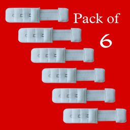 homry Dolly Plus Bra Extender 3×1 Hook Extender with Elastic (White, 6) image 2